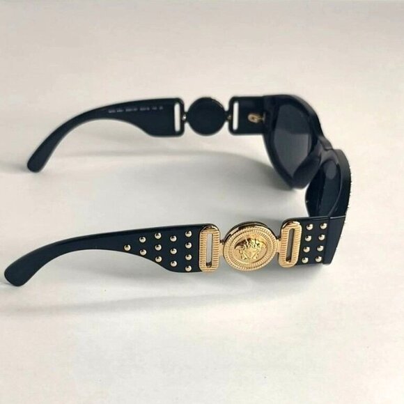 VERSACE Sunglasses VE4361 539787  Medusa Biggie Black Gold Studs  Rectangle - Picture 9 of 15